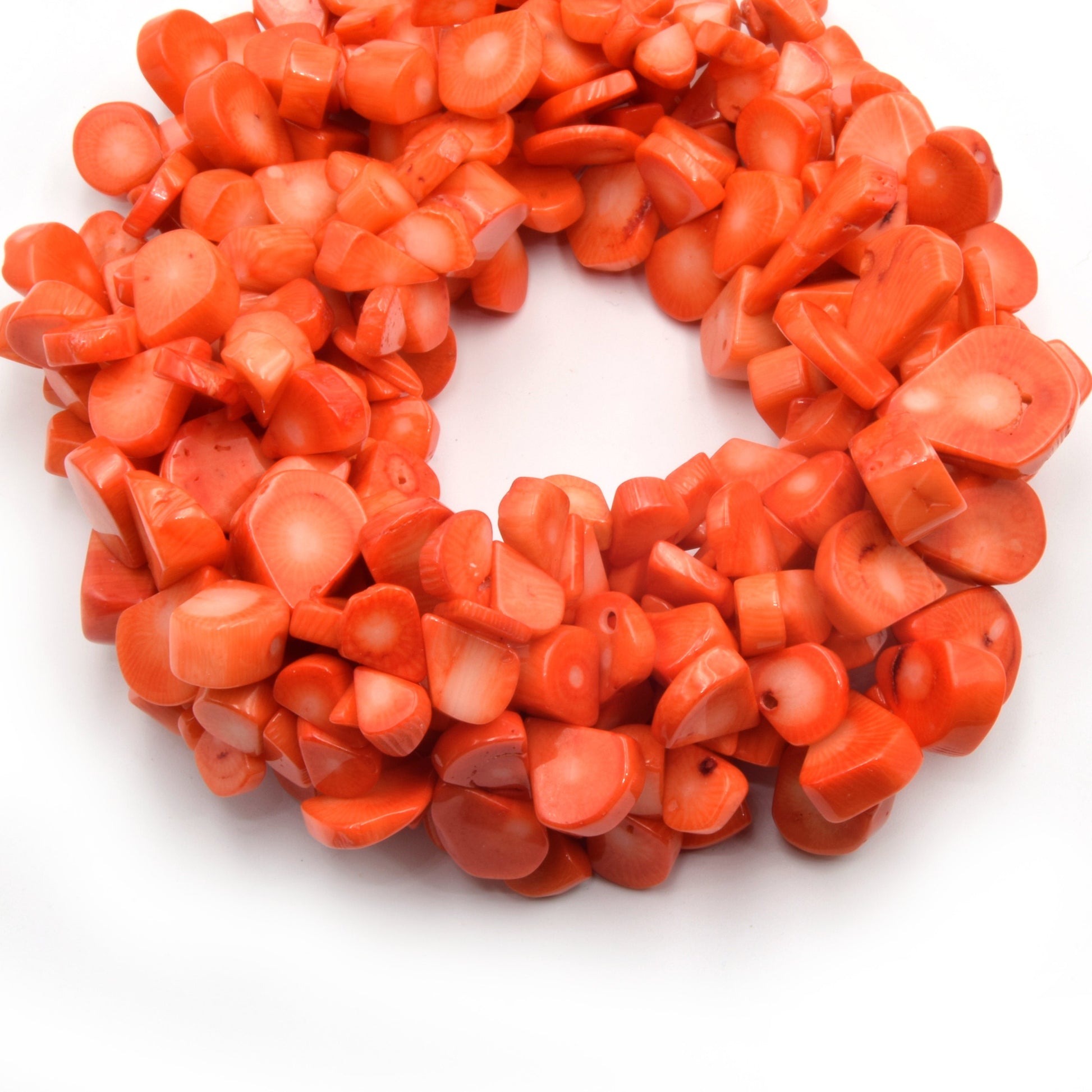 Coral Beads | Dyed Sea Bamboo Coral Teardrop  Beads | Red Orange Blue Green 