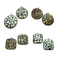 Ox Bone and Resin Mosaic Pendants | Round Focal Pendant | Square Focal Pendant