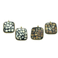 Ox Bone and Resin Mosaic Pendants | Round Focal Pendant | Square Focal Pendant