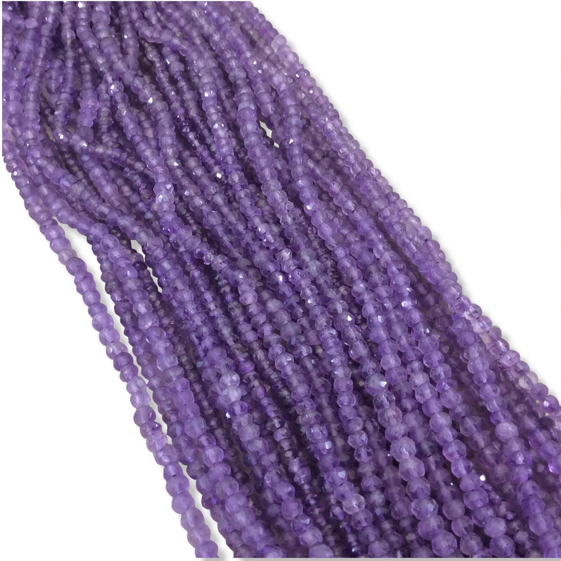 Holiday Special! 2-3mm x 2-3mm Faceted Natural Amethyst Purple Rondelle Shaped Beads - 13" Strand (~ 125 Beads)