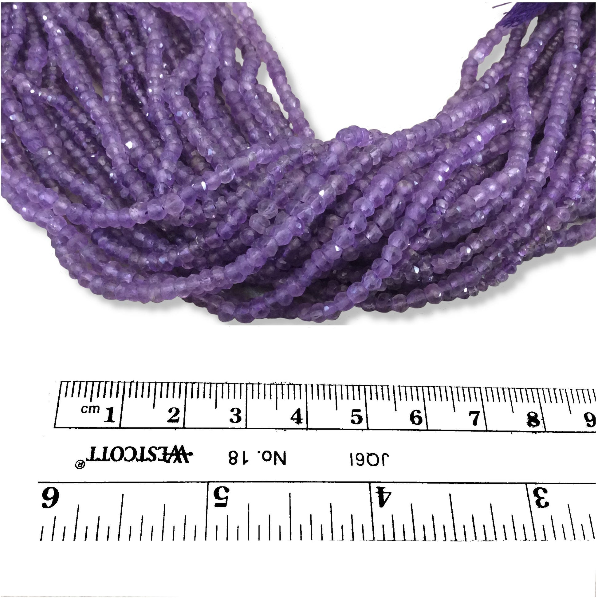 Holiday Special! 2-3mm x 2-3mm Faceted Natural Amethyst Purple Rondelle Shaped Beads - 13" Strand (~ 125 Beads)