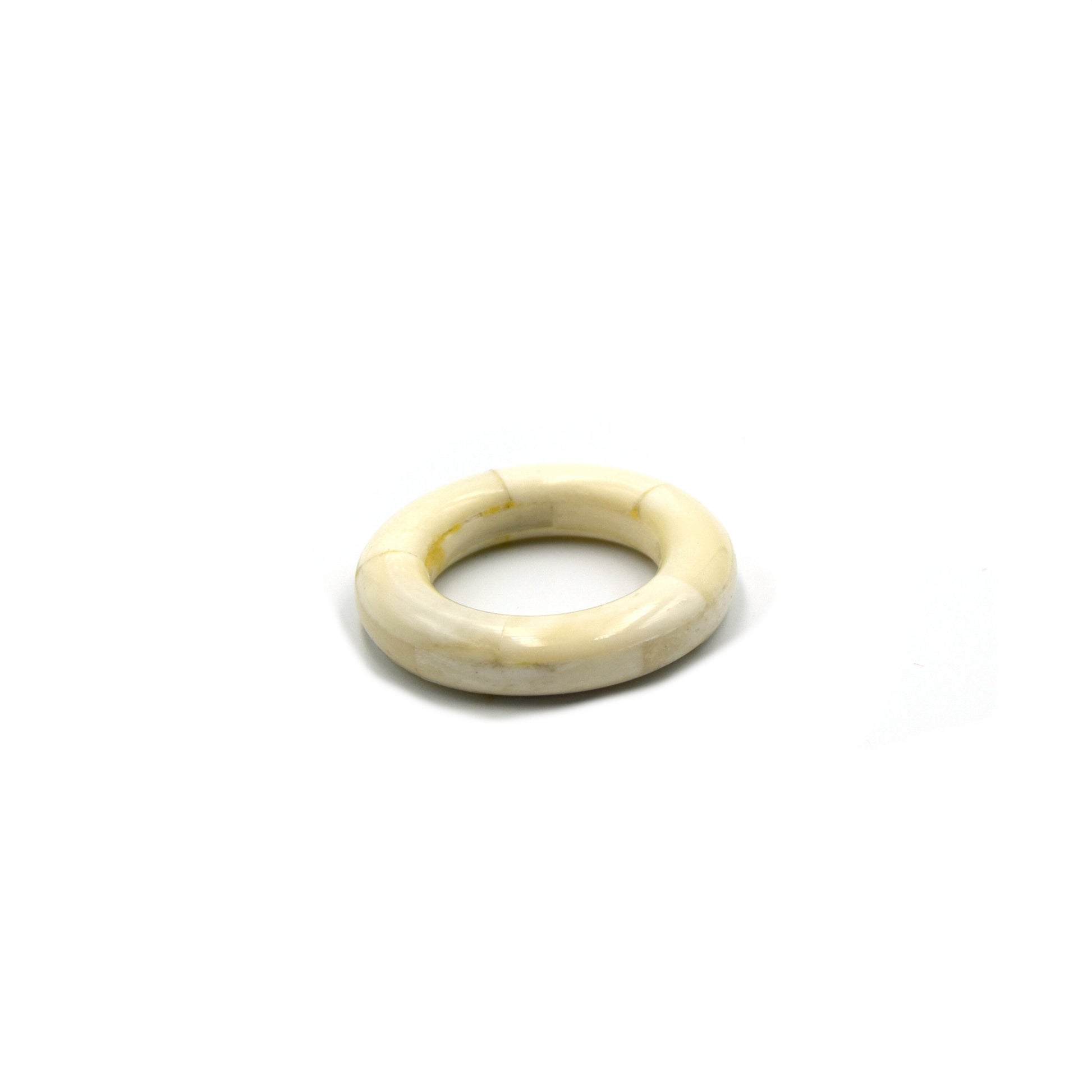 White Ox Bone Ring Pendant for Jewelry Making