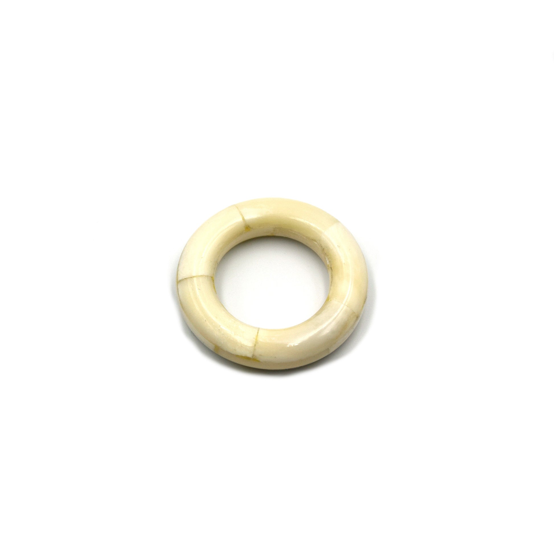 White Ox Bone Ring Pendant for Jewelry Making