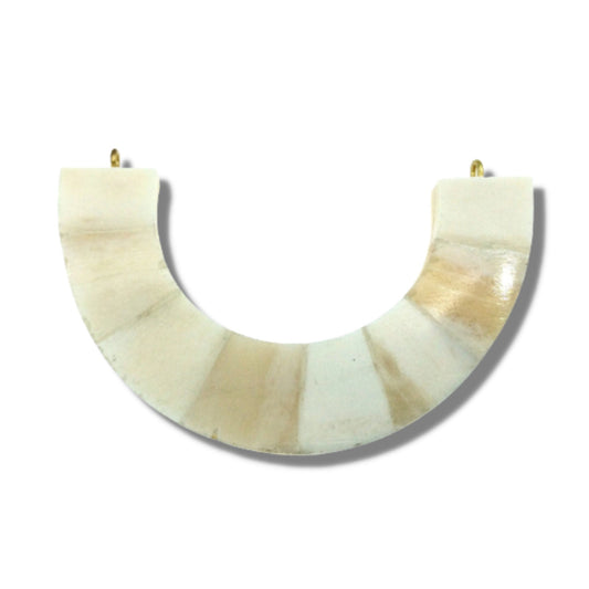 White Bone Crescent Pendant | U-Shaped Crescent Necklace Focal for Jewelry Making