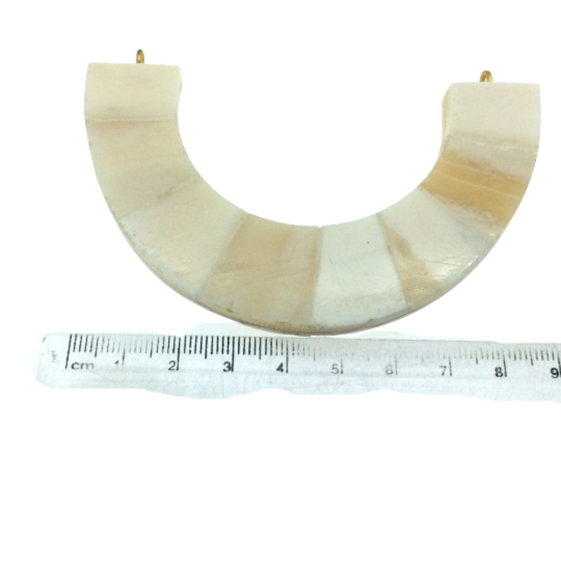 White Bone Crescent Pendant | U-Shaped Crescent Necklace Focal for Jewelry Making