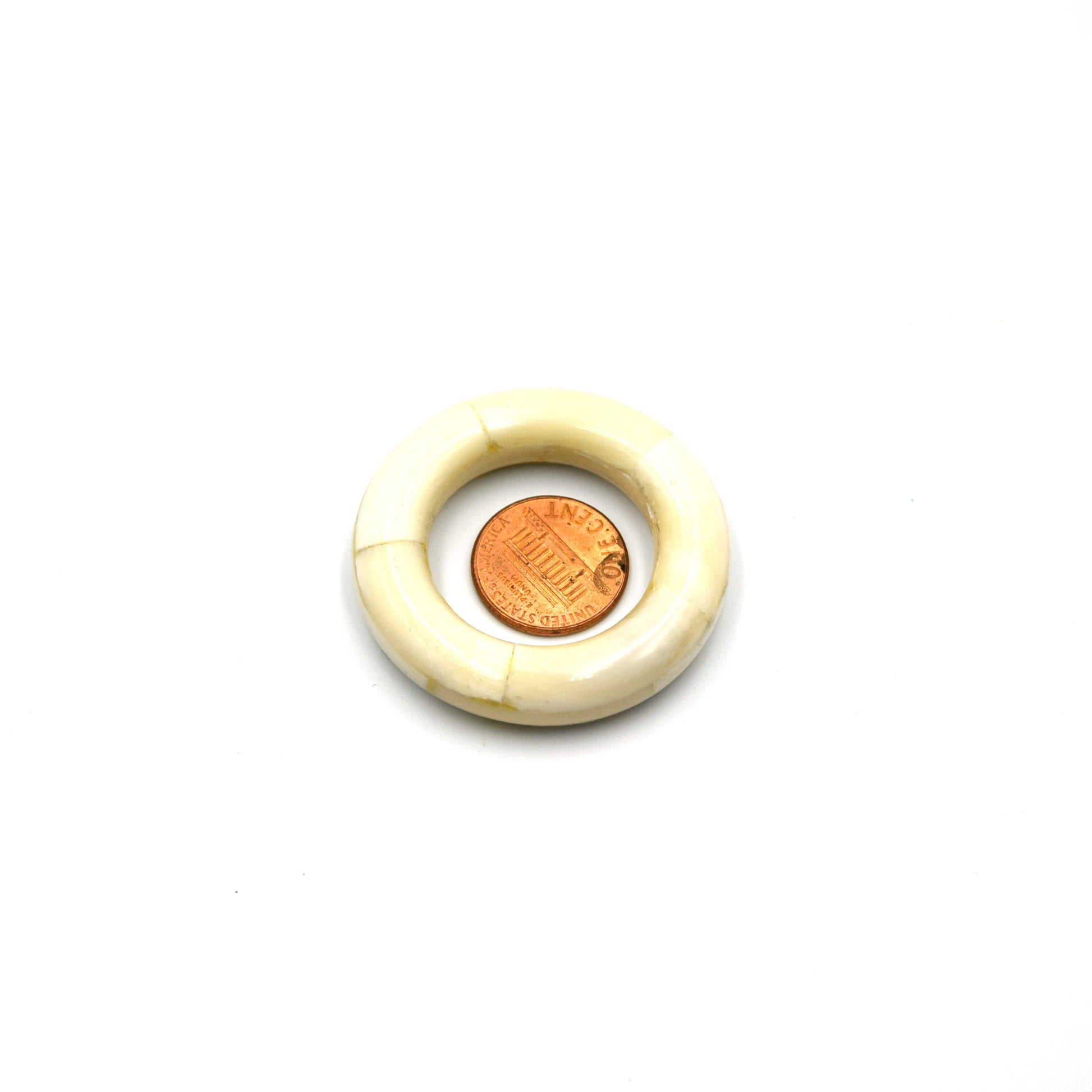 White Ox Bone Ring Pendant for Jewelry Making