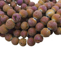 10mm Matte Finish Premium Metallic Purple/Bronze Druzy Agate Round/Ball Shape Beads with 1mm Holes -Sold by 15.5" Strands (Approx. 40 Beads)