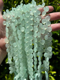 10mm Faceted Natural Mint Green Chalcedony Heart/Teardrop Shaped Beads - Sold by 8" Strands (Approx. 40 Beads) - Hand-Cut Indian Gemstone