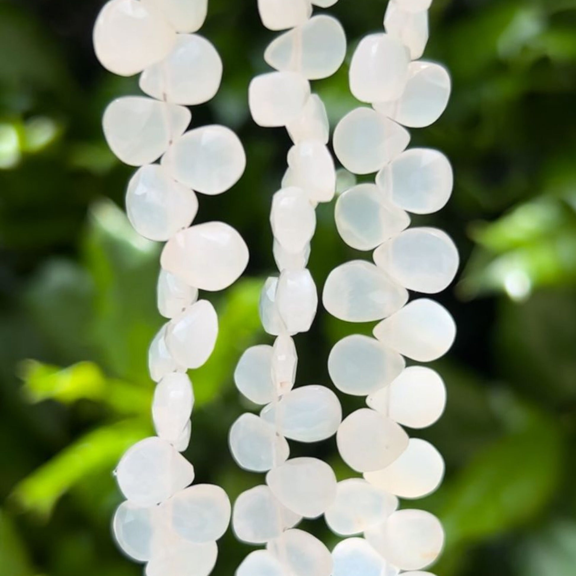 White Moonstone Teardrop Beads - 6mm x 9mm