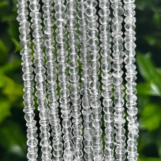 Clear Quartz Beads - 5mm Irregular Faceted Rondelles