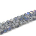 Chinese Crystal Beads | 8mm Matte Stripe Glossy Faceted Glass Beads