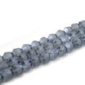 Chinese Crystal Beads | 8mm Matte Stripe Glossy Faceted Glass Beads