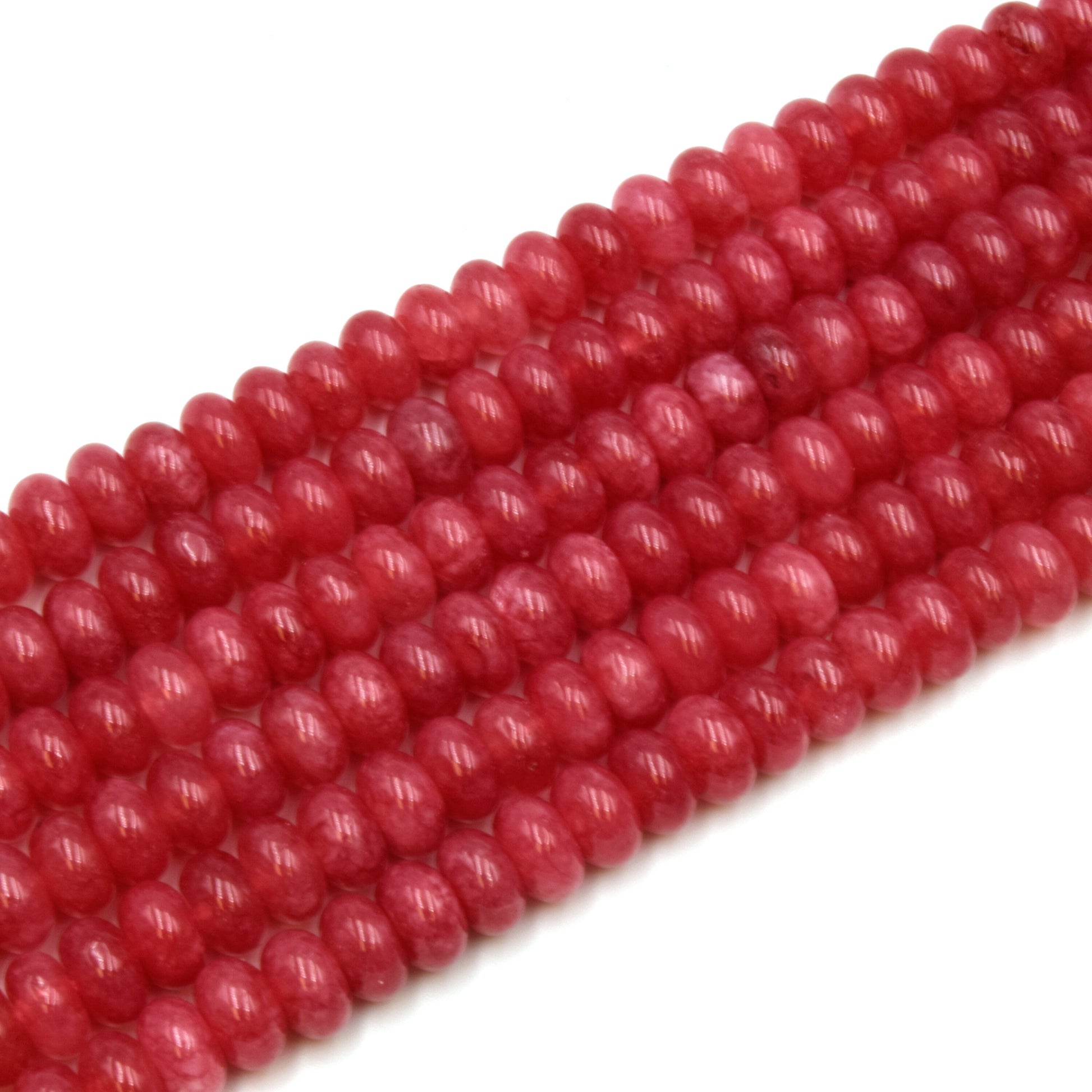 8mm Dyed Jade Rondelle Beads - Red, Orange, Green, White Beads for Candy Necklace!