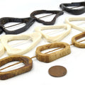 Bone Beads | Vertebrae Bone Slice Open Freeform Oval Beads | White Brown Dark Brown | Two Sizes Available