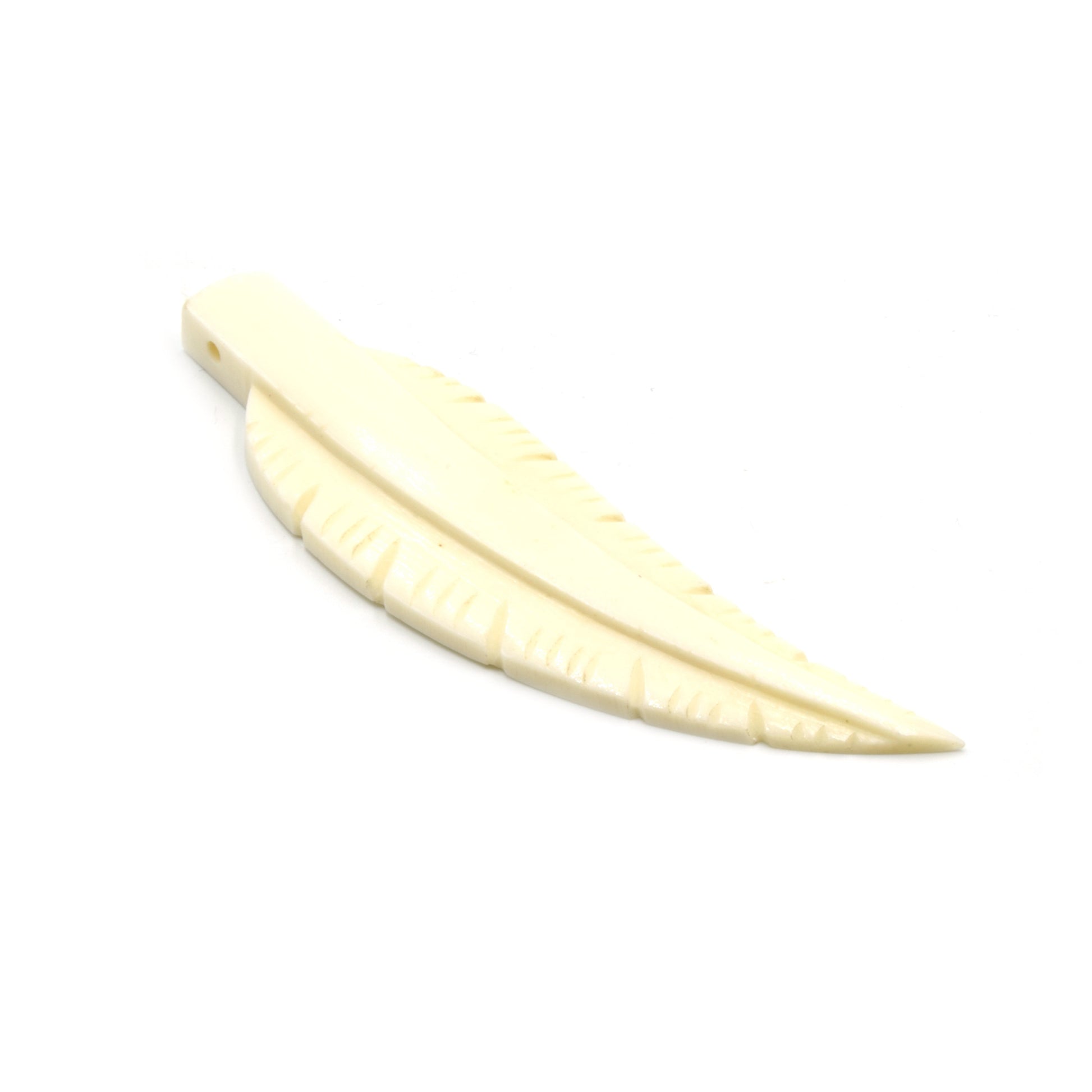 Fair Trade Bone Focal Pendant - White or Brown Feather Bone Pendant