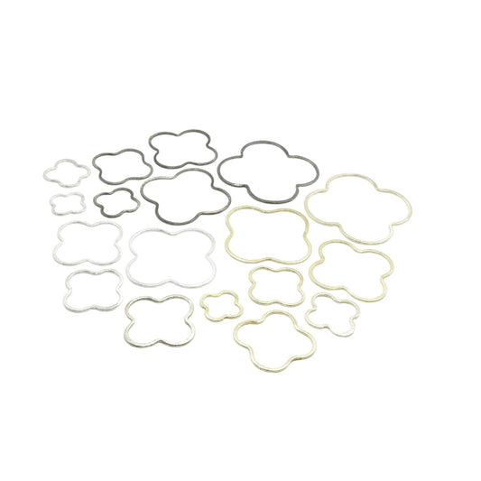 Open Quatrefoil/Clover Shaped Plated Copper Components - Sold in Pre-Counted Bulk Packs of 10 Pieces