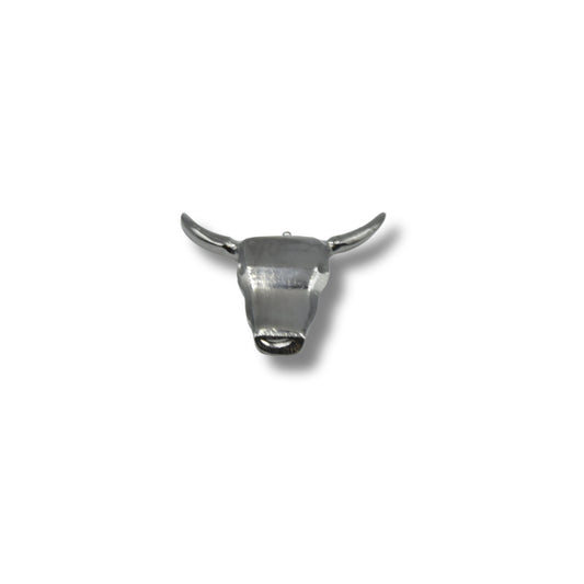 Gunmetal Plated Copper Carved Horn Bull/Steer Shaped Focal Pendants - Sold Individually