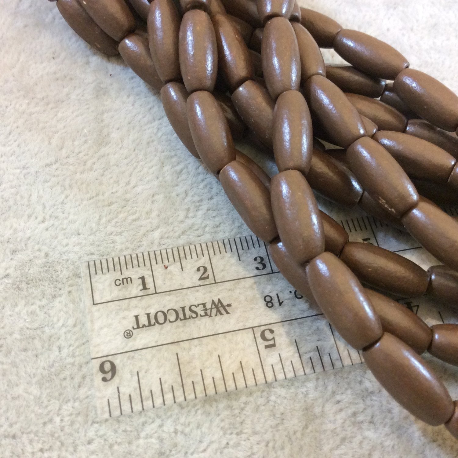 Chocolate Brown Natural Wood Tube/Barrel Beads - 14.5" Strand (Approx. 24 Beads) - Measuring 7mm x 16mm - 2mm Hole Size - Sold by the Strand