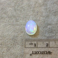 OOAK High Quality Smooth Oval Blue/Green/Orange Pinfire Ethiopian Opal Semi-Precious Gemstone Cab "1014OC" - Measuring 10mm x 13.7mm x 5.6mm