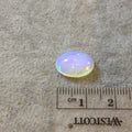 OOAK High Quality Smooth Oval Blue/Green/Orange Pinfire Ethiopian Opal Semi-Precious Gemstone Cab "1014OC" - Measuring 10mm x 13.7mm x 5.6mm