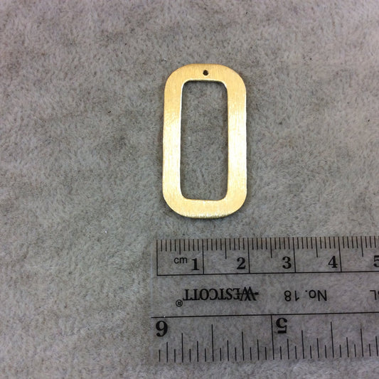 18mm x 36mm Gold Brushed Finish Thick Rectangle Shaped Plated Copper Components - Sold in Pre-Counted Bulk Packs of 10 Pieces - (160-GD)