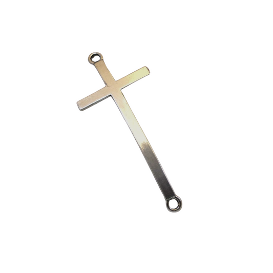 1.75" Long Tibetan Silver Plain Cross Shaped Copper Connector Component - 23mm x 48mm, Approximately  - Sold Individually (A30147)