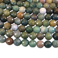 10mm Natural Fancy Jasper Faceted Round/Ball Shaped Beads with 2.5mm Holes - 7.75" Strand (Approximately 20 Beads) - LARGE HOLE BEADS