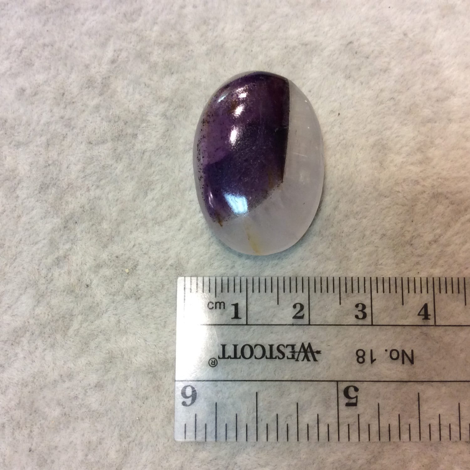 Natural Purple Lace Amethyst Oblong Oval Shaped ROUGH Back Cabochon "14" - Measuring 22m x 31mm, 6mm Dome Height - High Quality Gemstone