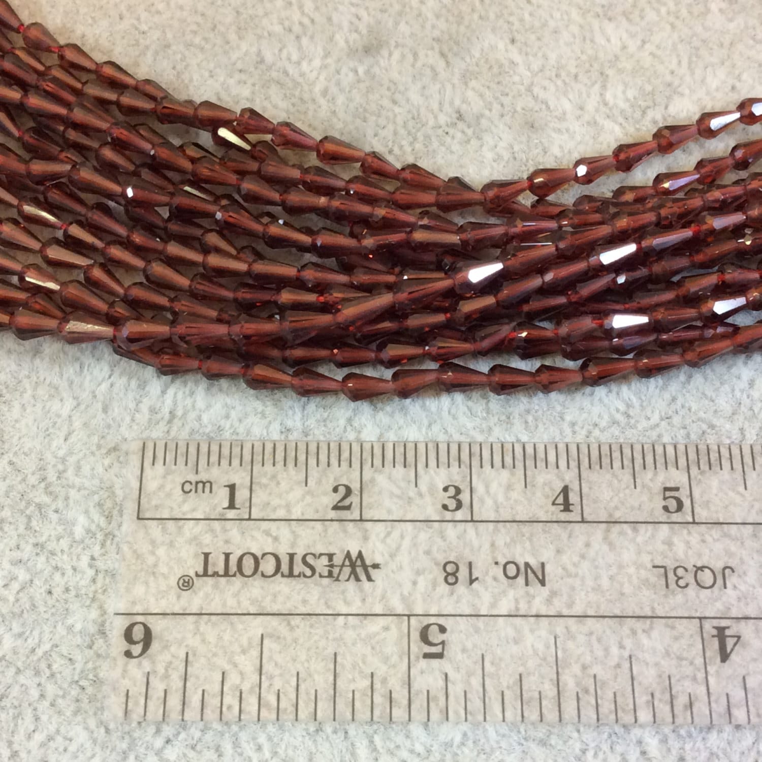 Rhodolite Garnet Teardrop Center Drilled Beads - 3mm x 5mm