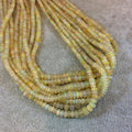 2-4mm Smooth Yellow/Green Ethiopian Opal Graduated Rondelle Shaped Beads - 17" Strand (Approx. 250 Beads) - High Quality Indian Gemstone