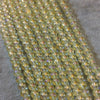 6mm Smooth Mystic Finish Transparent Light Yellow Glass Crystal Round/Ball Shaped Beads - 11.5" Strand ( Approximately 56 Beads per Strand)