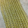 6mm Smooth Transparent Regular Yellow Glass Crystal Round/Ball Shaped Beads - 11.5" Strand ( Approximately 56 Beads per Strand)