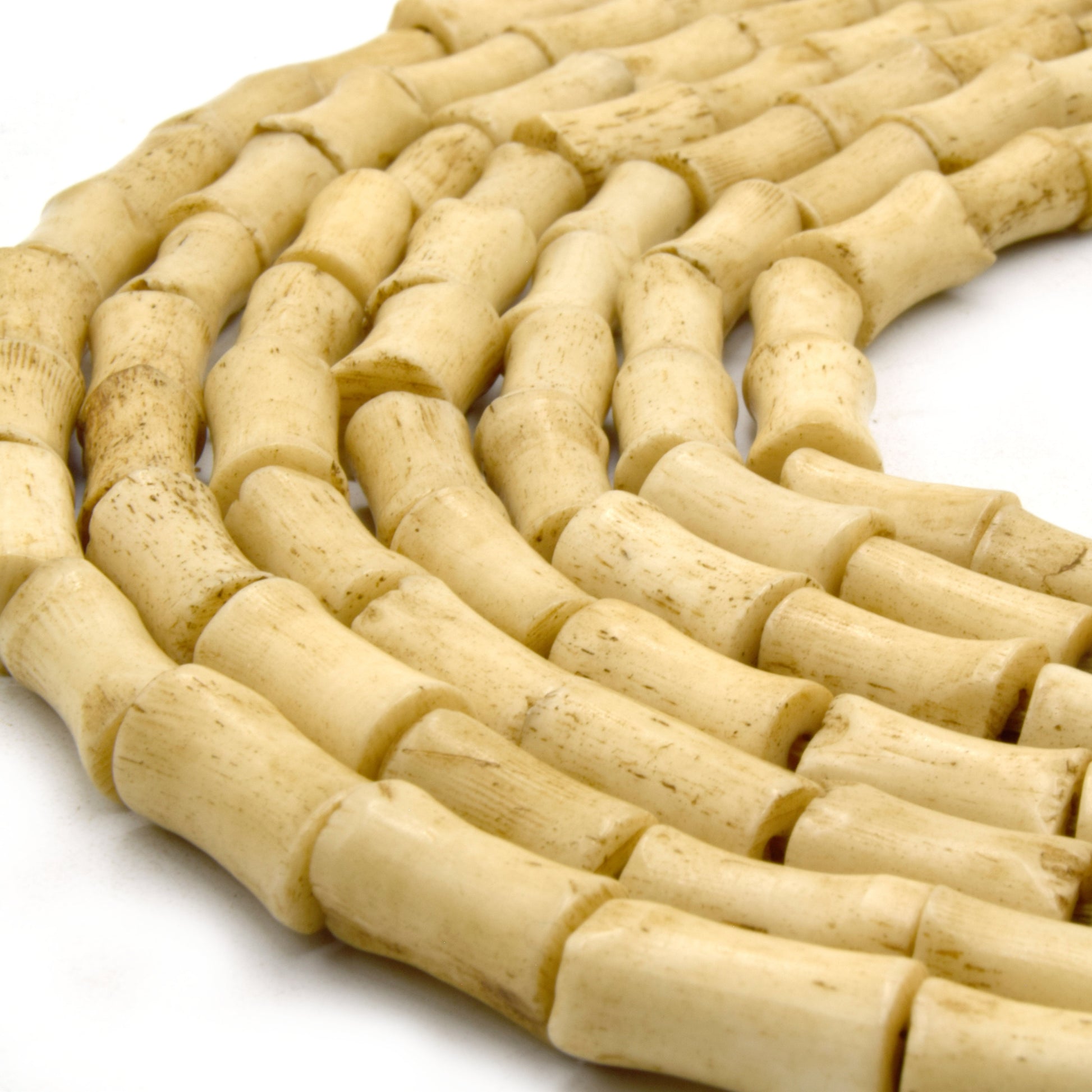 light brown flared bone beads