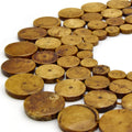 medium brown coin bone beads 