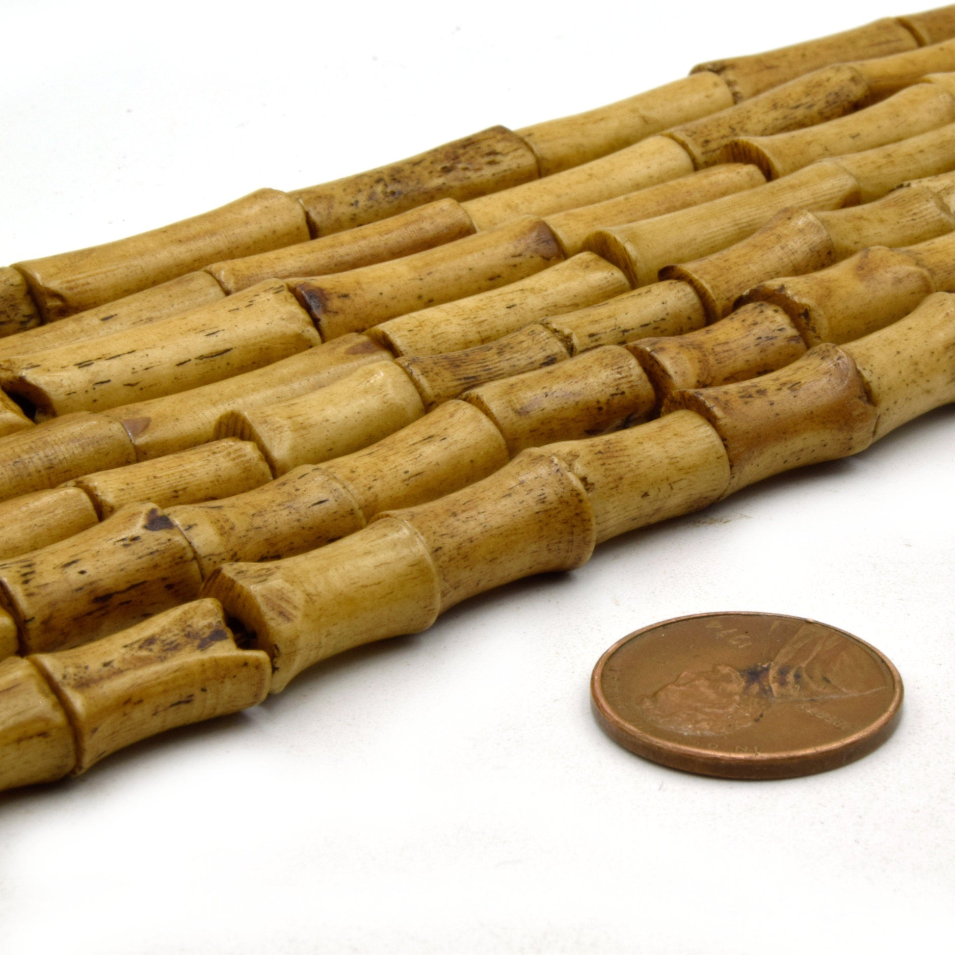 medium brown flared barrel bone beads