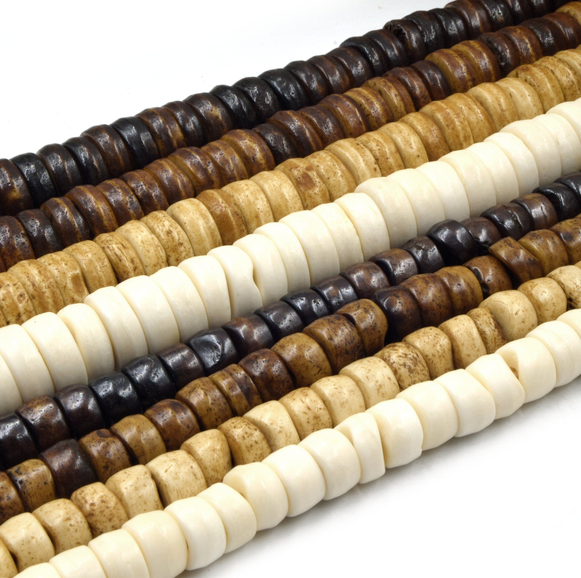 ox bone heishi beads